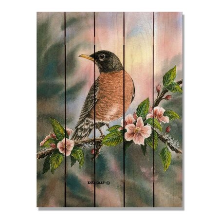 RICKI&APOSS RUGS 28 x 36 in. Bartholets Robin Inside & Outside Cedar Wall Art RI951713